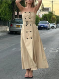MQTIME  -  Women's Trendy Wrap Dress Buttoned Belted High Waist Pleated Dress 2025 Summer Fashion Commuter Dress for Office Ladies