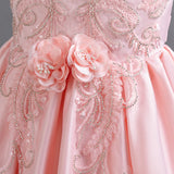 MQTIME  -  Summer New Girl's Sleeveless Sticker Party Princess Dress Birthday Wedding Children's Day School Graduation Evening Dress