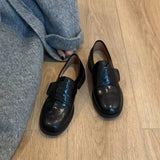 MQTIME  -  shoes women Spring and Autumn thick heel round toe loafers women's singles shoes