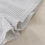  MQTIME  -  Children's Cotton Linen Buttons Black And White Striped Suit Autumn New Boys And Girls Long-Sleeved Shirt Drawstring Shorts Sets