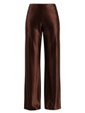 MQTIME  -  High Waist Silk Satin Wide Leg Pants Straight Cut Women's Premium Quality Trousers Drapey Elegant Fashionable Spring