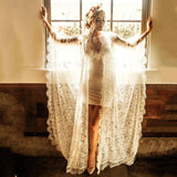 MQTIME  -  Women's Sexy Lace Cape with Eyelashes Lace for Photo Shoot Elegant Fashion Maternity Photography Props Long Dress Cape