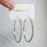 Mqtime prom jewelry 1-3 Pairs Set Sparkling Exaggerated Full Paved Rhinestones Round Circle Hoop Earrings for Women Simple Shiny Earring Jewelry