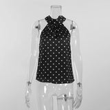MQTIME  -  Polka Dot Sleeveless Backless Women Halter Top for Spring Summer Y2K Sexy High Street Hotgirl Slim Tops Fashion Party Vests