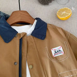 MQTIME  -  Children's Outerwear 2025 Spring and Autumn Season Male Child Labor Outerwear Children's Jackets Boys and Babies Lapel Tops