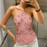 MQTIME  -  Women Retro y2k Aesthetic Halter Glitter Sequin Tanks Tops Sleeveless Backless Sexy Sparkly Club Party Vacation Vests Camisole