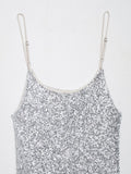  MQTIME  - Silvery Sequin Fashion Long Dress Women's Backless Slim High Waist Patchwork Elegant Party Dress Female Glitter Maxi Dress