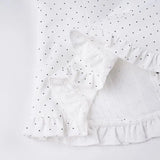  MQTIME  -  new polka dot printed bow lace-up breasted shirt casual slim long-sleeved top women