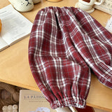 MQTIME  -  Children Boys Pant New Winter Plaid Thicken Warm Toddler Girls Jogger Pant Versatile Elastic Waist Kids Baby Boys Harem Pant