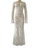 MQTIME  -  Sexy Lace Long Dresses For Women Summer 2025 New Fashion Hollow Out See Through Maxi Dress Lady Chic Beach Evening Party Dresses