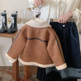 MQTIME  -  Fashion Boys Fleece Jackets Winter Korean Style Lamb Wool Thick Warm Coat Boys Girls Cotton Outerwear Overcoat