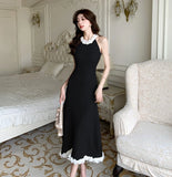 MQTIME  -  Knit Tassel Sleeveless Dress For Women Slim High Waist Casual Streetwear Ladies Knitwear Summer Holiday Beach Dress