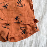 MQTIME  -  Summer New Children Short Sleeve Clothes Set Boys Girls Lapel T Shirts + Shorts 2pcs Suit Kids Cotton Yarn Casual Outfits