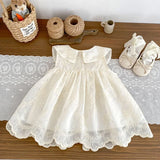 MQTIME  -  New Summer Children Clothes 1-5Yrs Kids Princess Dresses Sleeveless Cotton Lace Splicing Baby Girl Party Dress