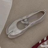 MQTIME  -  Split-Toe Casual Ballet Flats Shoes Women Pu Leather Cross Band Mary Janes Shoes Spring Autumn Streetwear Elegant Loafers New