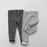 MQTIME  -  Autumn New Children Striped Leggings Cotton Girls Stretch Pants Boys Casual Pants Baby Ribbed Leggings Kids Trousers