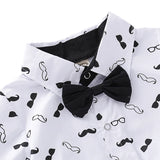 MQTIME  -  Baby Boy Clothes Infant Short Outfit Exquisite Printing Romper with Overalls Hat Suit 9-36M Toddler Birthday Party Costume Set