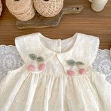 MQTIME  -  New Summer Children Clothes 1-5Yrs Kids Princess Dresses Sleeveless Cotton Lace Splicing Baby Girl Party Dress