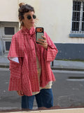 MQTIME  -  Stand Collar Plaid Cape Overcoat Tie Front Outerwear Autumn omen Retro Street Fashion Jacket Chic Outdoor Ladies Outer Top