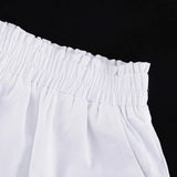 MQTIME  -  Women's White Ruffle 2 Piece Short Outfits Ruffle Crop Top High Waist Shorts Casual Fashion Streetwear Female Sets New