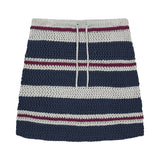 MQTIME  -   New Japanese Korean Street Heavy Knit Striped Skirt Unique Fashion Versatile A-line Half Skirt Trendy Design Elegant Women