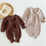 MQTIME  -  New Autumn Winter 0-3Yrs Toddler Baby Girl Boys Clothes Infant Baby Girls Boys Long Sleeved Solid Color Cardigan Jumpsuit
