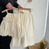 MQTIME  -  New Summer 2-7Yrs Children Clothes Suit Sleeveless Cotton Solid Color Vest+Pants Baby Girls Clothing Set Korean Style