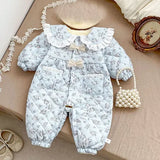 MQTIME  -  New Winter Toddler Baby Girl Thicken Warm Romper Long Sleeved Hooded Print Baby Jumpsuit Children Thicken Warm Clothes
