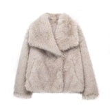 MQTIME  -  Fashion Oversized Turn Down Collar Fluffy Faux Fur Coat Women Vintage Faux Fur Jacket Coats Winter Clothes Women 2024