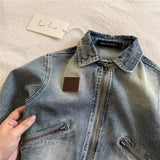 MQTIME  -   Children Denim Jackets Autumn Fashion Boys Turn Down Collar Zipper Loose Coats Spring Kids Retro Short Outerwear 2-8 Years