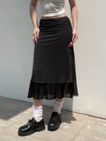MQTIME  -  Elegant High Waist Pleated Midi Skirt with Floral Print for Women Stylish A-Line Knee Length Skirt for Summer