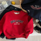  MQTIME  -  Kids Baby Boys Sweatshirt Letter Printed Thicken Warm Toddler Boys Pullovers New Winter Casual Infant Boys Fleece Hoodies