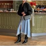  MQTIME  -  Fashion Women Lace Patchwork Skirt Elegant Solid Split A Line Midi Skirts Female 2026 Spring Summer Casual Chic Lady Clothes