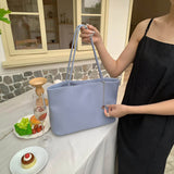 MQTIME  -   Soft Large Capacity Women's Shoulder Bag Fashionable Tote Bag Korean Style PU Material Single Shoulder Bag for Casual Travel
