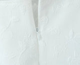  MQTIME  -  Vacation Mesh Lace Skirt Long Hollow Summer Tie Waist New Design White