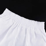 MQTIME  -  Women's White Ruffle 2 Piece Short Outfits Ruffle Crop Top High Waist Shorts Casual Fashion Streetwear Female Sets New