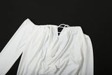 MQTIME  -  Sexy Dress Women Bandages Backless Full Sleeve Hollow Rivet Diagonal Collar Midnight Party Club Stretch Bodycon