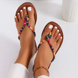 MQTIME  -  European and American Plus Size Flip Flops Fashionable Outdoor Summer New Comfortable Flat Bottomed Lazy Beach Slippers 43