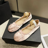 MQTIME  -  Spring New Bow Ballet Flat Shoes Female Temperament Mary Jane Ballerina Shallow Mouth Single Shoes  Luxury Shoes