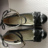 MQTIME  -  Summer Ladies 2.5 Platform Cute Bow Lace Princess Lolita Shoes Party 10cm High Heel Buckle Big size 43