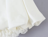 MQTIME  -  Fashion Elastic Low Waist Ruffles Swing Mini Skirts With Bud Shorts Underwear Lining Lace Cuff Skater Skirts Blue White Black