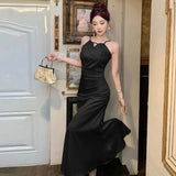 MQTIME  -  Dresses Women Sleeveless Sexy Elegant Off Shoulder Slim Backless Temperament Mermaid Dress Party Female Fashion Summer