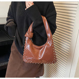 MQTIME  -  Fashion Retro Underarm Women's Bag Casual Single Shoulder Simple Versatile Rivet Single Shoulder Bag