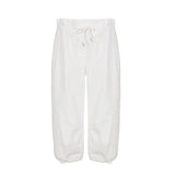 MQTIME  -  Summer New Hot Selling Street Style Freely Adjustable Elastic Waistband Low Waist Simple Cropped Pants for Women