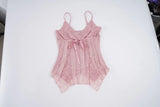  MQTIME  -  Spring and Summer Lace V-neck Lace-up Small Vest Lace-up Small Short Halter Shirt