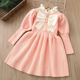 MQTIME  -  New Autumn Christmas Style Baby Girl Birthday Party Dress Kids Princess Dresses 2-6Yrs Children Knitted Clothes