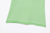 MQTIME  -  Green Striped Top Woman Chic Short Sleeve Off-shoulder Ribbed Knit Slim Fit Blouse  Casual Summer Street Holiday Shirts Y2k