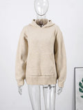  MQTIME  -  New Hooded Pockets Sweater For Women Elegant Long Sleeve Knitted Pullovers 2026 Autumn Cozy Casual Lady Jumper Street Chic Tops