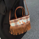 MQTIME  -  Retro Cute PU Tassels Bear Button Crossbody Bag Shoulder Bags Storage Bag Wallet Women's Bags Handbags Purse