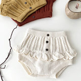 MQTIME  -  Autumn Spring 0-4Yrs Kids Knitting Solid Color Shorts Children Pants Baby Girl Knitting Short Skirt